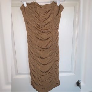 Gold Guess Ruched Dress
